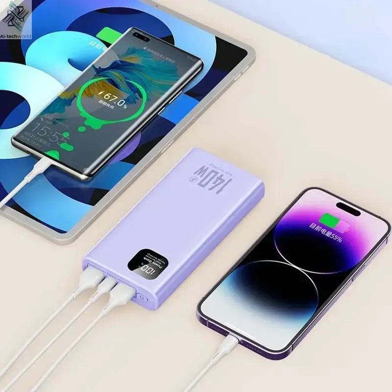 140W 100000mAh Power Bank High Capacity PD 22.5W Super Fast Charging Portable Battery Charger for iPhone 12-17 Samsung 2026 NEW Ai-TechWorld 