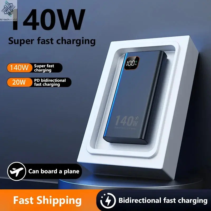 140W 500000mAh High Capacity Power Bank Super Fast Charging CCC Portable Battery Charger for iPhone 12-17 Samsung 2026 Ai-TechWorld 