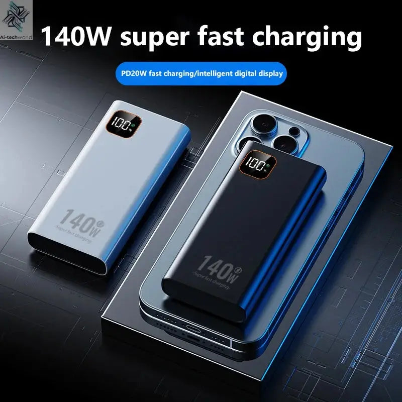 140W 500000mAh High Capacity Power Bank Super Fast Charging CCC Portable Battery Charger for iPhone 12-17 Samsung 2026 Ai-TechWorld 