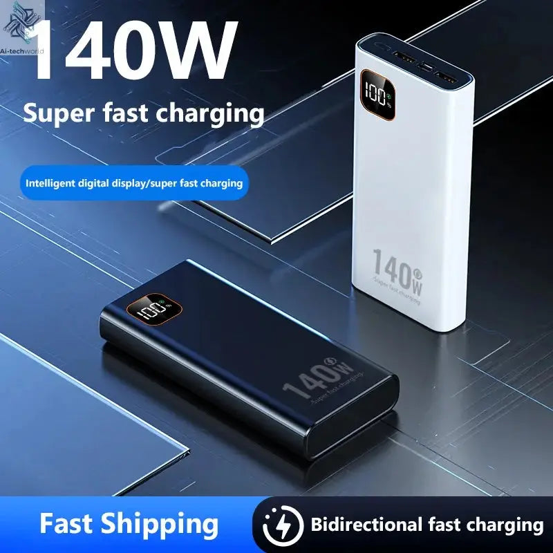 140W 500000mAh High Capacity Power Bank Super Fast Charging CCC Portable Battery Charger for iPhone 12-17 Samsung 2026 Ai-TechWorld 
