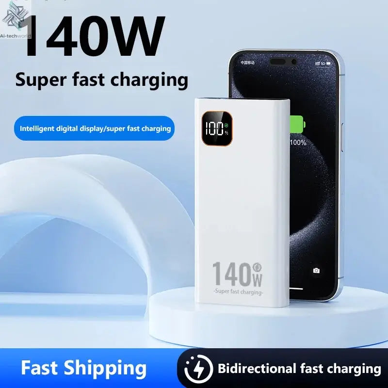 140W 500000mAh High Capacity Power Bank Super Fast Charging CCC Portable Battery Charger for iPhone 12-17 Samsung 2026 Ai-TechWorld 