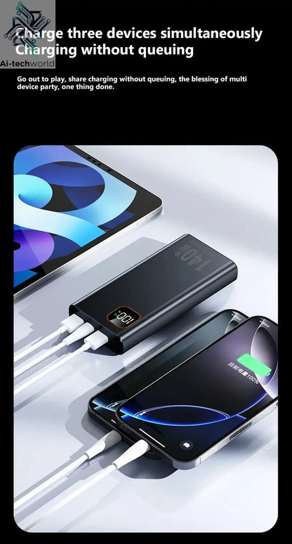 140W 500000mAh High Capacity Power Bank Super Fast Charging CCC Portable Battery Charger for iPhone 12-17 Samsung 2026 Ai-TechWorld 