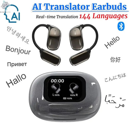 144 Languages Translator Bluetooth Earphones AI Real-time Translation Earbuds Wireless Headphones For Translation Earbuds Ai-TechWorld 