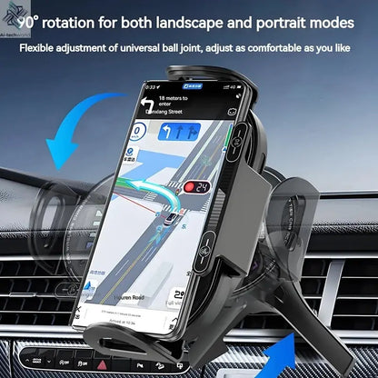 15W Universal Car Phone Wireless Charger Holder 90° Rotation Mount for Samsung Galaxy Fold 6 5 4 3 Z Flip S25 S24 Iphone 17 16 Ai-TechWorld 