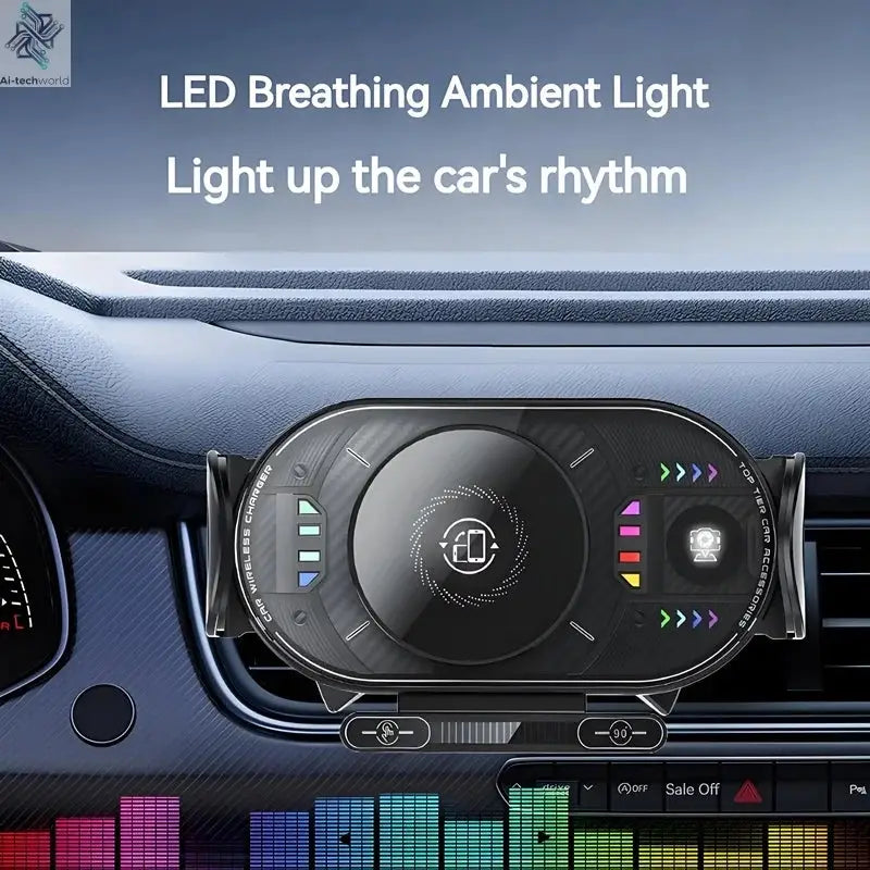 15W Universal Car Phone Wireless Charger Holder 90° Rotation Mount for Samsung Galaxy Fold 6 5 4 3 Z Flip S25 S24 Iphone 17 16 Ai-TechWorld 