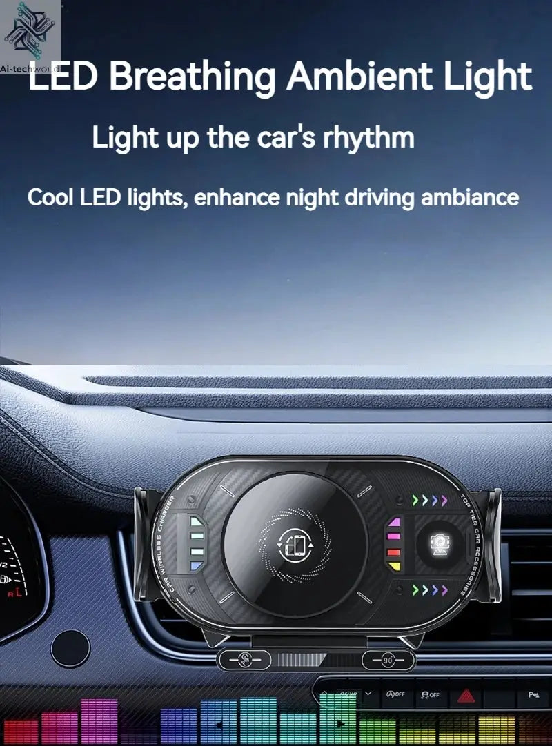 15W Universal Car Phone Wireless Charger Holder 90° Rotation Mount for Samsung Galaxy Fold 6 5 4 3 Z Flip S25 S24 Iphone 17 16 Ai-TechWorld 