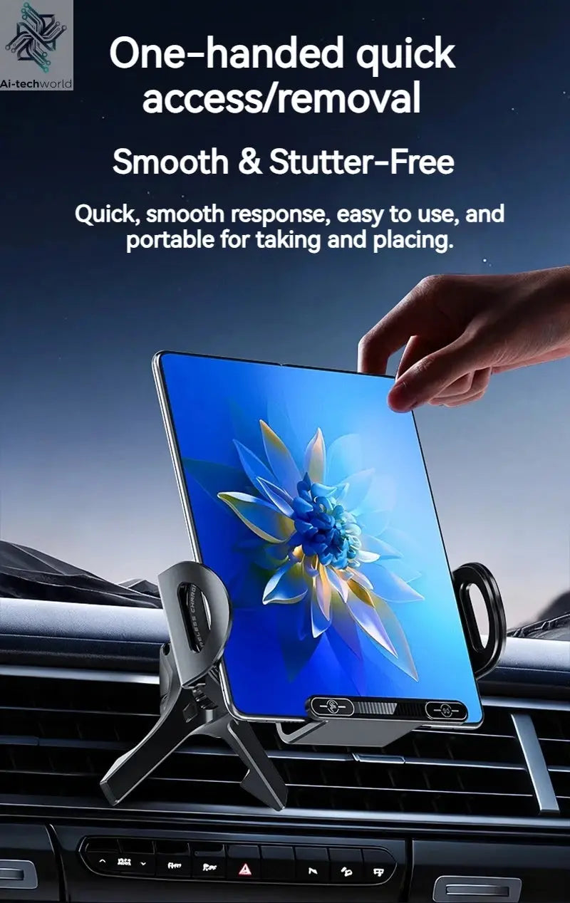 15W Universal Car Phone Wireless Charger Holder 90° Rotation Mount for Samsung Galaxy Fold 6 5 4 3 Z Flip S25 S24 Iphone 17 16 Ai-TechWorld 