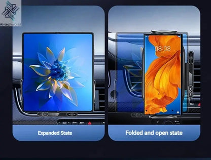 15W Universal Car Phone Wireless Charger Holder 90° Rotation Mount for Samsung Galaxy Fold 6 5 4 3 Z Flip S25 S24 Iphone 17 16 Ai-TechWorld 