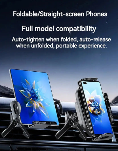 15W Universal Car Phone Wireless Charger Holder 90° Rotation Mount for Samsung Galaxy Fold 6 5 4 3 Z Flip S25 S24 Iphone 17 16 Ai-TechWorld 