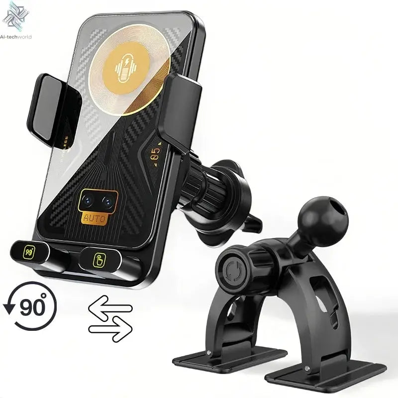 15W Universal Car Phone Wireless Charger Holder 90° Rotation Mount for Samsung Galaxy Fold 6 5 4 3 Z Flip S25 S24 Iphone 17 16 Ai-TechWorld 