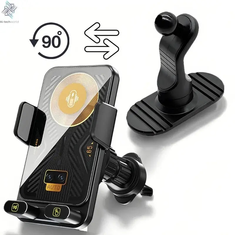 15W Universal Car Phone Wireless Charger Holder 90° Rotation Mount for Samsung Galaxy Fold 6 5 4 3 Z Flip S25 S24 Iphone 17 16 Ai-TechWorld 