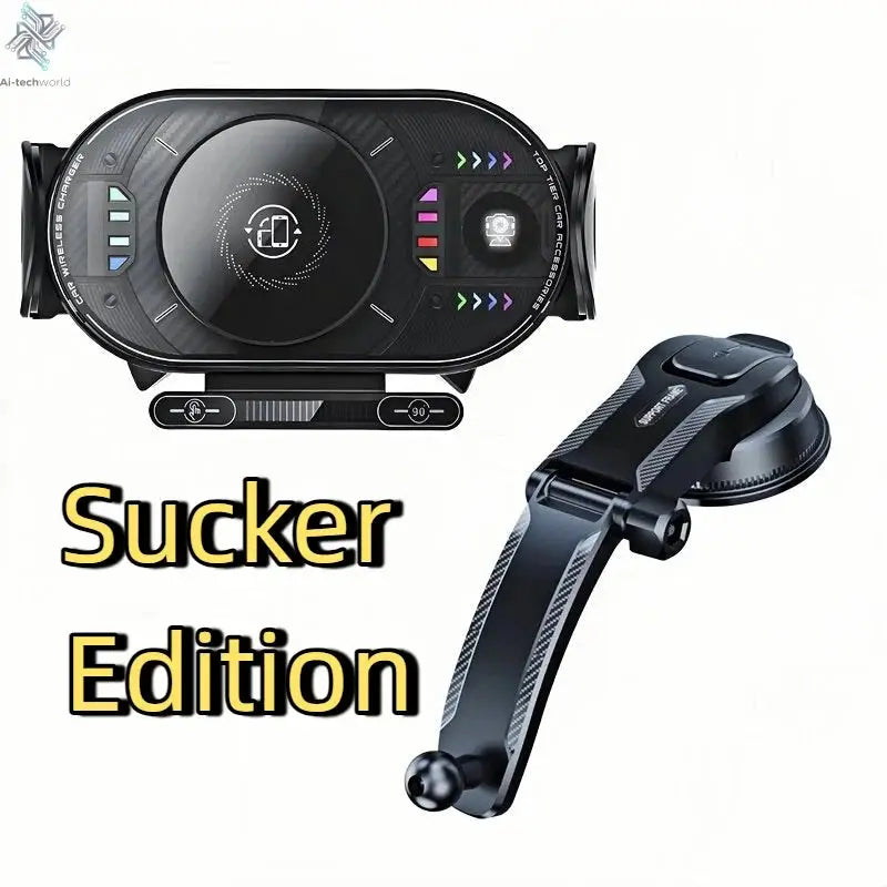 15W Universal Car Phone Wireless Charger Holder 90° Rotation Mount for Samsung Galaxy Fold 6 5 4 3 Z Flip S25 S24 Iphone 17 16 Ai-TechWorld 