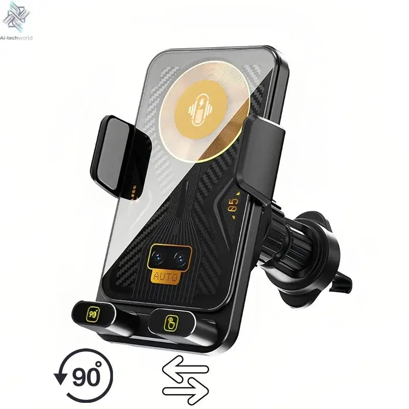 15W Universal Car Phone Wireless Charger Holder 90° Rotation Mount for Samsung Galaxy Fold 6 5 4 3 Z Flip S25 S24 Iphone 17 16 Ai-TechWorld 