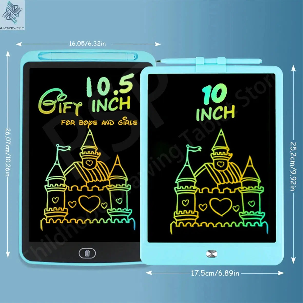 16/12/10/8.5/8.2/6.5/4.5inch LCD graphic tablet,color drawing tablet,3 4 5 6 7 8years kids birthday gifts/Christmas/travel toys - Ai-TechWorld