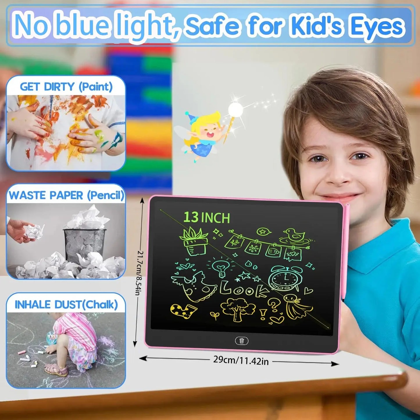 16/13/11 Inch LCD Writing Board Drawing tablet Kids Writing Painting Children Educational Toys for 3 4 5 6 7 8 Years Girls Boys Ai-TechWorld 