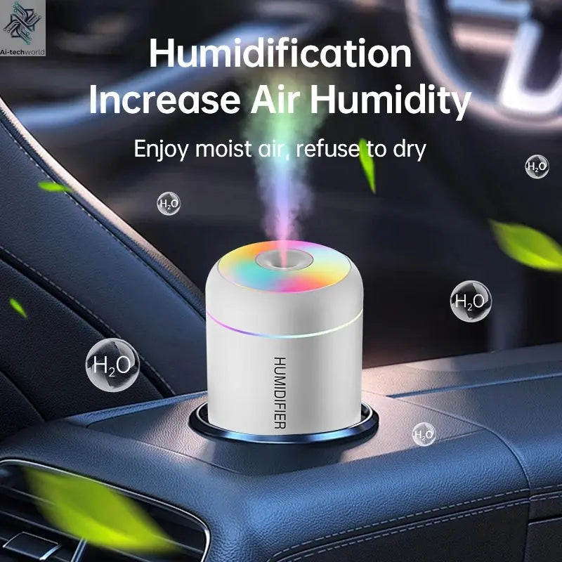 180ML Mini Air Humidifier USB Electric Aroma Diffuser Essential Oil Purifier Aromatherapy Mist Maker Lights For Car Home Bedroom Ai-TechWorld 