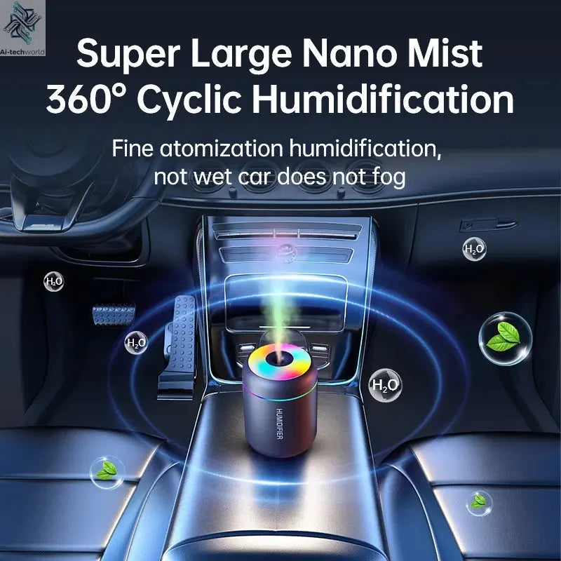 180ML Mini Air Humidifier USB Electric Aroma Diffuser Essential Oil Purifier Aromatherapy Mist Maker Lights For Car Home Bedroom Ai-TechWorld 