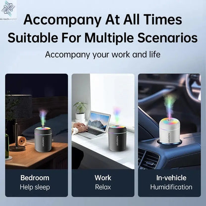 180ML Mini Air Humidifier USB Electric Aroma Diffuser Essential Oil Purifier Aromatherapy Mist Maker Lights For Car Home Bedroom Ai-TechWorld 