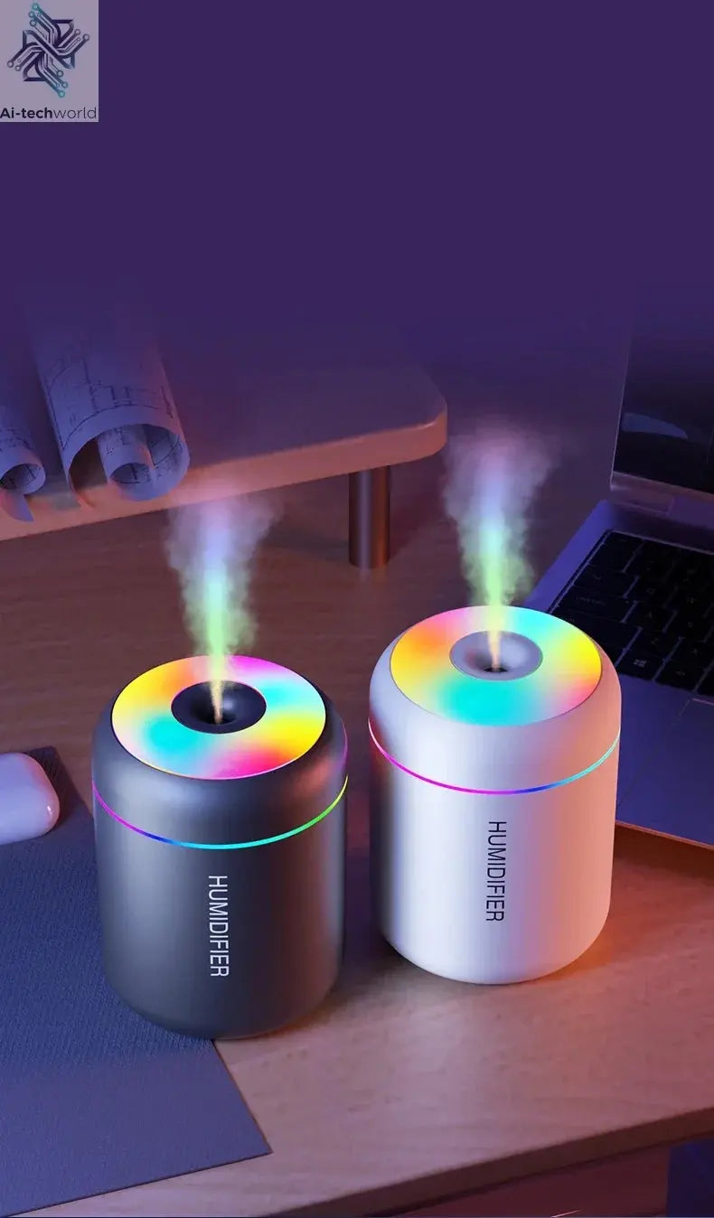 180ML Mini Air Humidifier USB Electric Aroma Diffuser Essential Oil Purifier Aromatherapy Mist Maker Lights For Car Home Bedroom Ai-TechWorld 