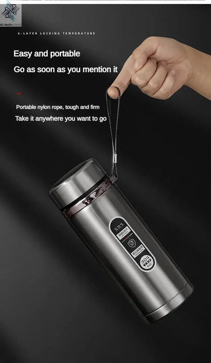 1Liter Stainless Steel Thermos Bottle with LED Temperature Vacuum Flask Ai-TechWorld 