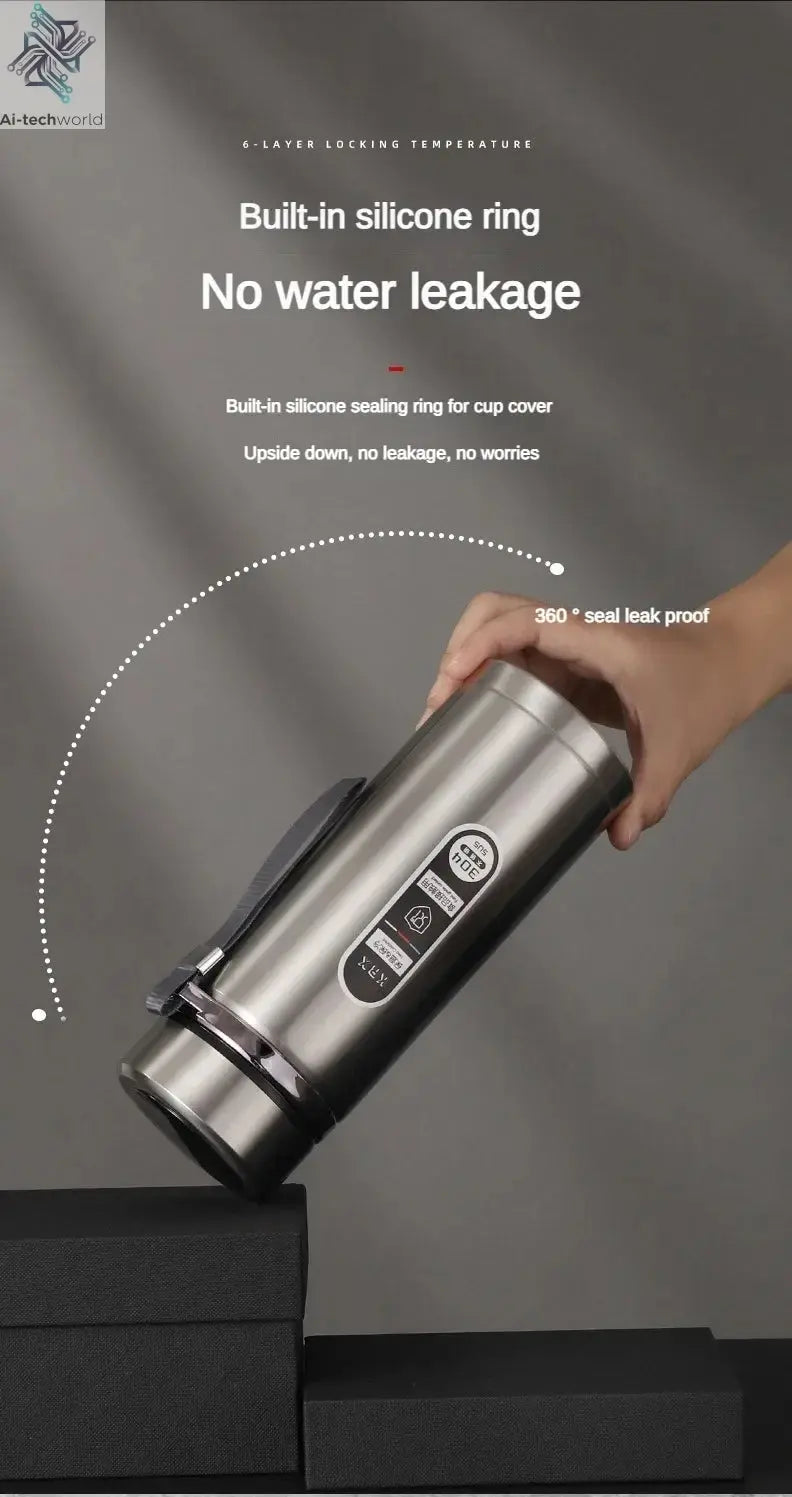 1Liter Stainless Steel Thermos Bottle with LED Temperature Vacuum Flask Ai-TechWorld 