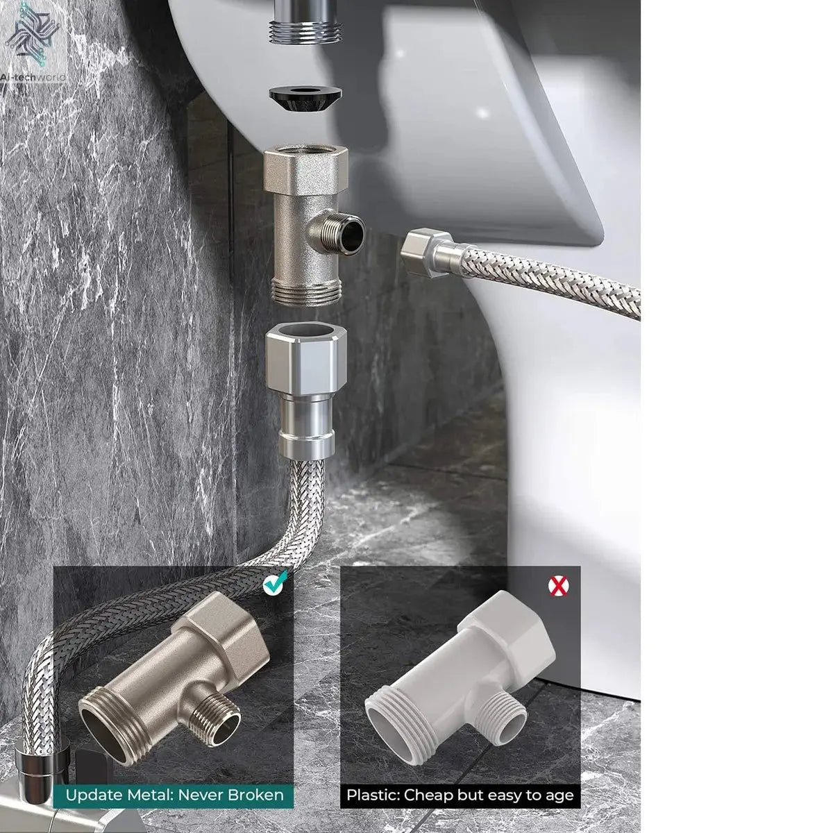 1Set Easy To Install Feminine Wash Device Hot And Cold Body Cleaner No Electricity Required Smart Toilet Seat Anal Cleanser Ai-TechWorld 