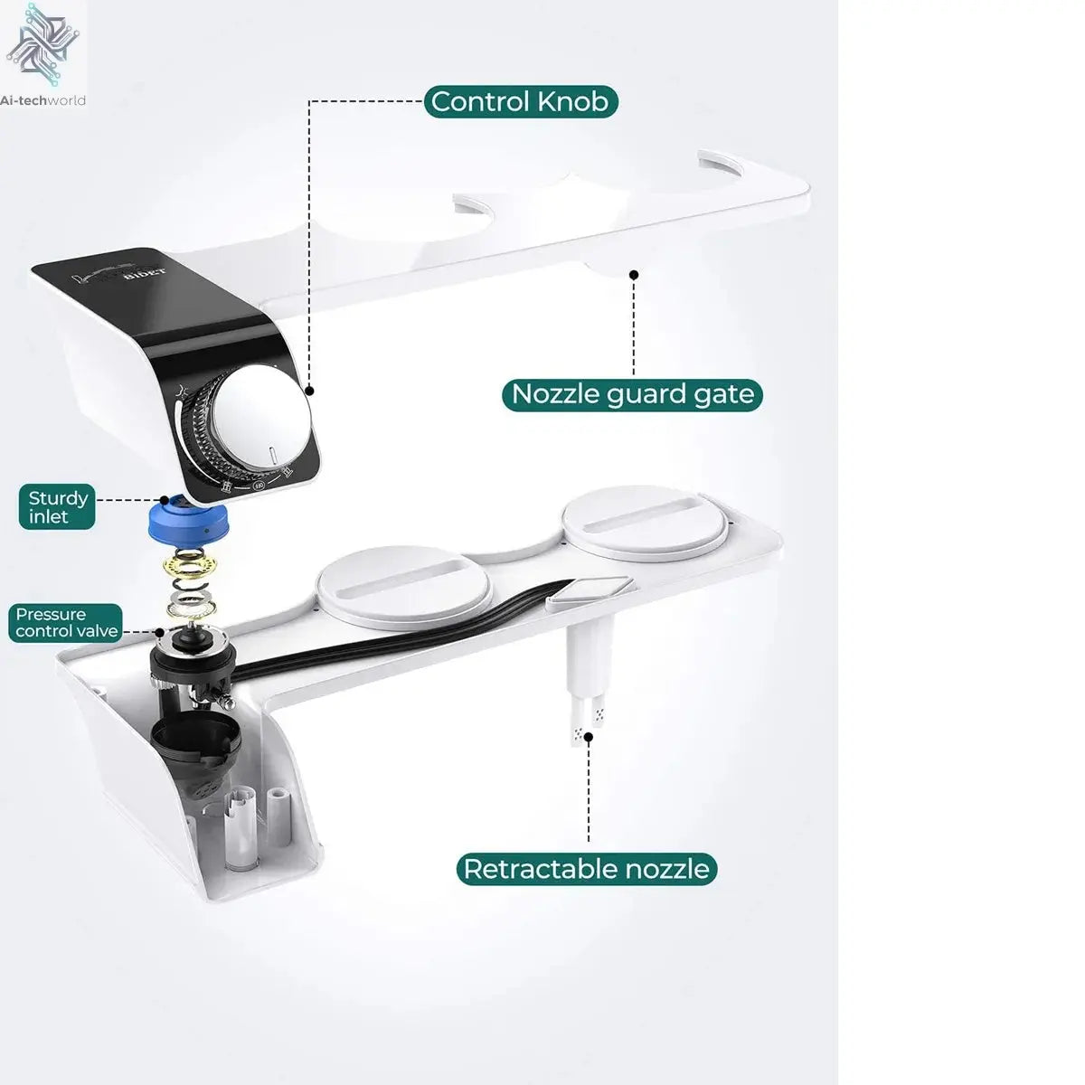 1Set Easy To Install Feminine Wash Device Hot And Cold Body Cleaner No Electricity Required Smart Toilet Seat Anal Cleanser Ai-TechWorld 