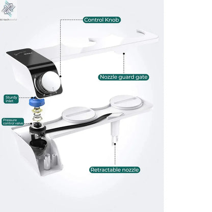 1Set Easy To Install Feminine Wash Device Hot And Cold Body Cleaner No Electricity Required Smart Toilet Seat Anal Cleanser Ai-TechWorld 