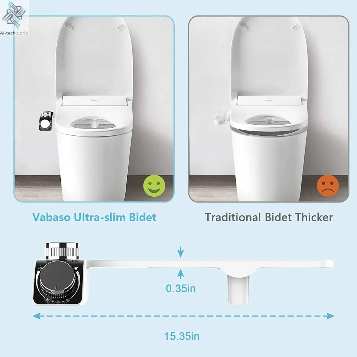 1Set Easy To Install Feminine Wash Device Hot And Cold Body Cleaner No Electricity Required Smart Toilet Seat Anal Cleanser Ai-TechWorld 
