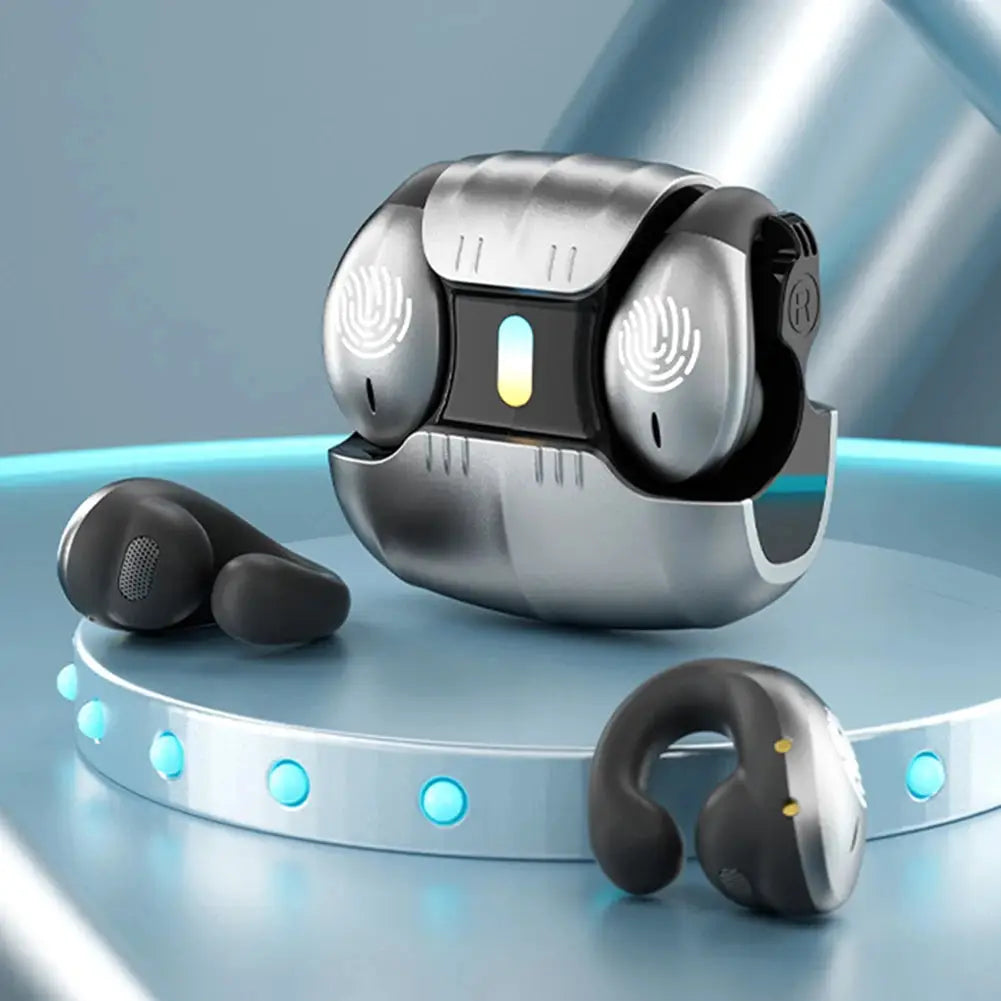 1Set Type-C Bone Conduction Open Ear Clip Wireless Bluetooth5.3 Headphones LED Breathing Light Noise Canceling Earbuds for Music - Ai-TechWorld