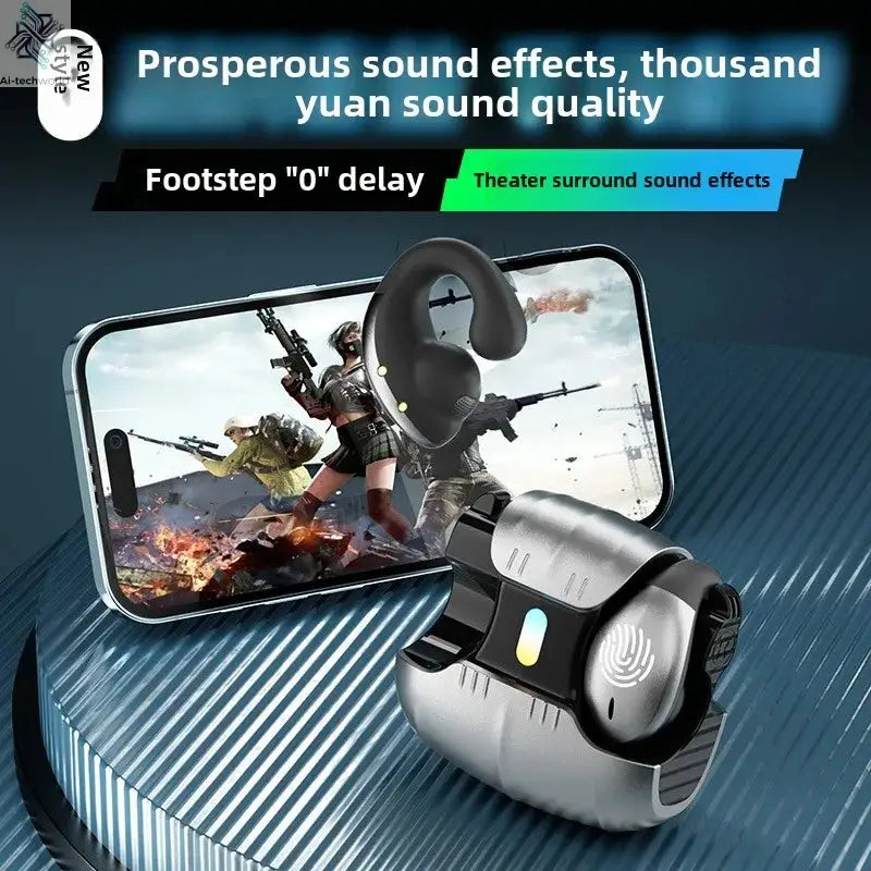 1Set Type-C Bone Conduction Open Ear Clip Wireless Bluetooth5.3 Headphones LED Breathing Light Noise Canceling Earbuds for Music - Ai-TechWorld