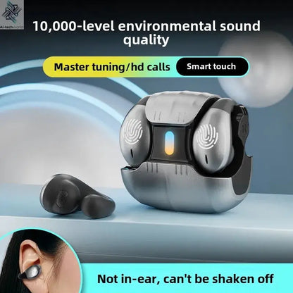 1Set Type-C Bone Conduction Open Ear Clip Wireless Bluetooth5.3 Headphones LED Breathing Light Noise Canceling Earbuds for Music - Ai-TechWorld