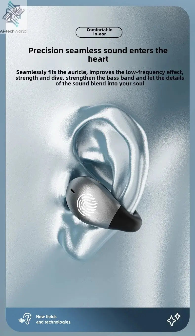 1Set Type-C Bone Conduction Open Ear Clip Wireless Bluetooth5.3 Headphones LED Breathing Light Noise Canceling Earbuds for Music - Ai-TechWorld