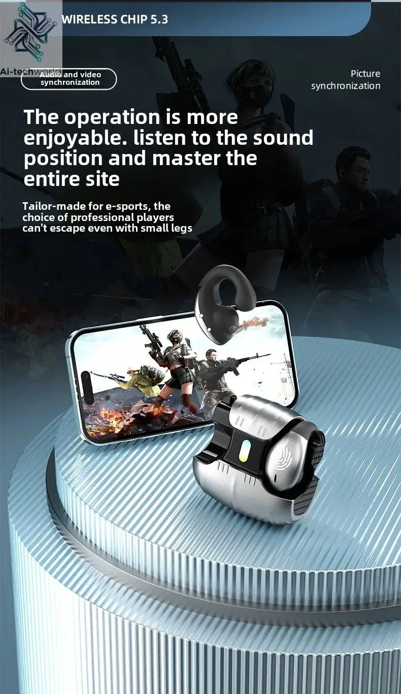 1Set Type-C Bone Conduction Open Ear Clip Wireless Bluetooth5.3 Headphones LED Breathing Light Noise Canceling Earbuds for Music - Ai-TechWorld