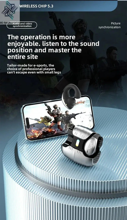 1Set Type-C Bone Conduction Open Ear Clip Wireless Bluetooth5.3 Headphones LED Breathing Light Noise Canceling Earbuds for Music - Ai-TechWorld