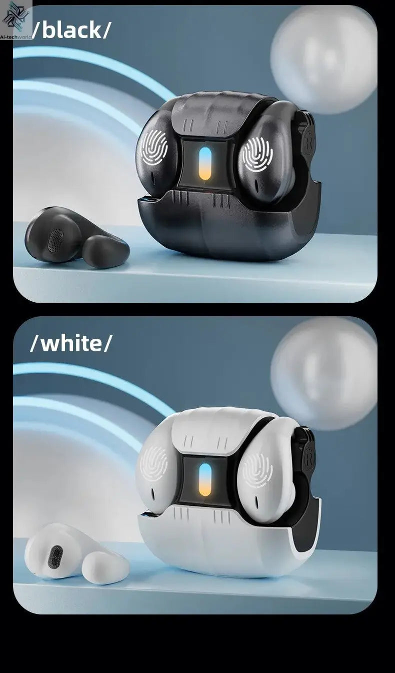 1Set Type-C Bone Conduction Open Ear Clip Wireless Bluetooth5.3 Headphones LED Breathing Light Noise Canceling Earbuds for Music - Ai-TechWorld