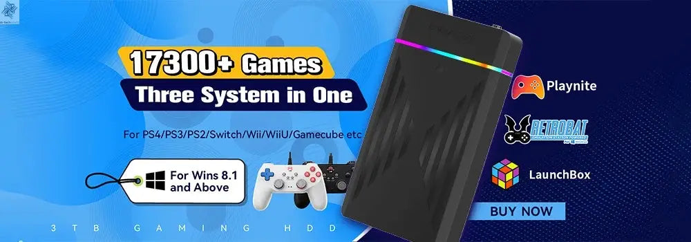 1TB Portable Gaming SSD 3 System in 1 Game Console 80+ Emulators for PS5/PS4/XBOX/XBOX One/PS3/SWITCH with 16191 3D & Retro Game Ai-TechWorld 