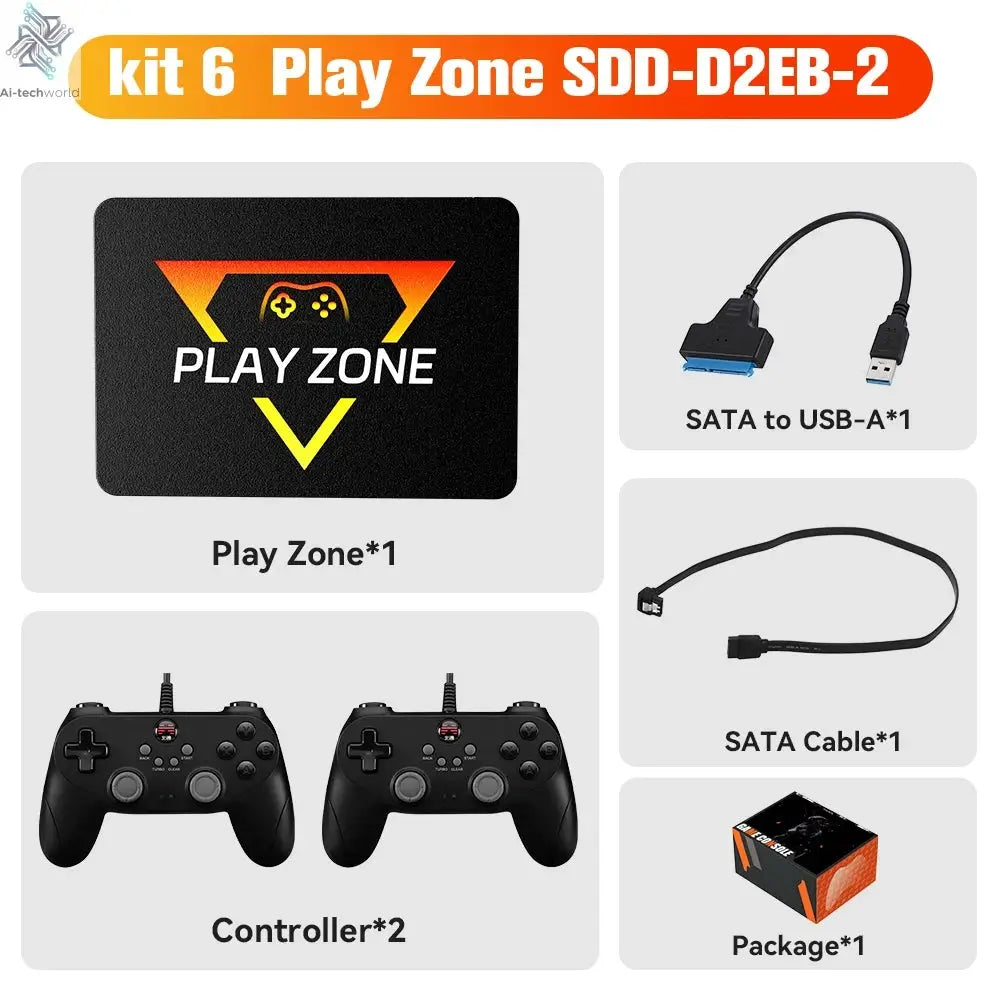 1TB Portable Gaming SSD 3 System in 1 Game Console 80+ Emulators for PS5/PS4/XBOX/XBOX One/PS3/SWITCH with 16191 3D & Retro Game Ai-TechWorld 