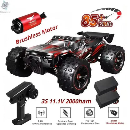 1:16 85KM/H Or 50KM/H 4WD RC Car With LED Remote Control Cars High Speed Drift Monster 4x4 Truck for Kids vs Wltoys 124017 Toys - Ai-TechWorld