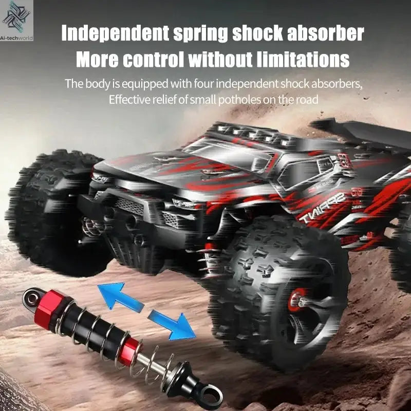 1:16 85KM/H Or 50KM/H 4WD RC Car With LED Remote Control Cars High Speed Drift Monster 4x4 Truck for Kids vs Wltoys 124017 Toys - Ai-TechWorld