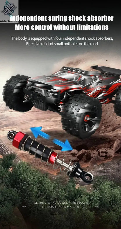 1:16 85KM/H Or 50KM/H 4WD RC Car With LED Remote Control Cars High Speed Drift Monster 4x4 Truck for Kids vs Wltoys 124017 Toys - Ai-TechWorld