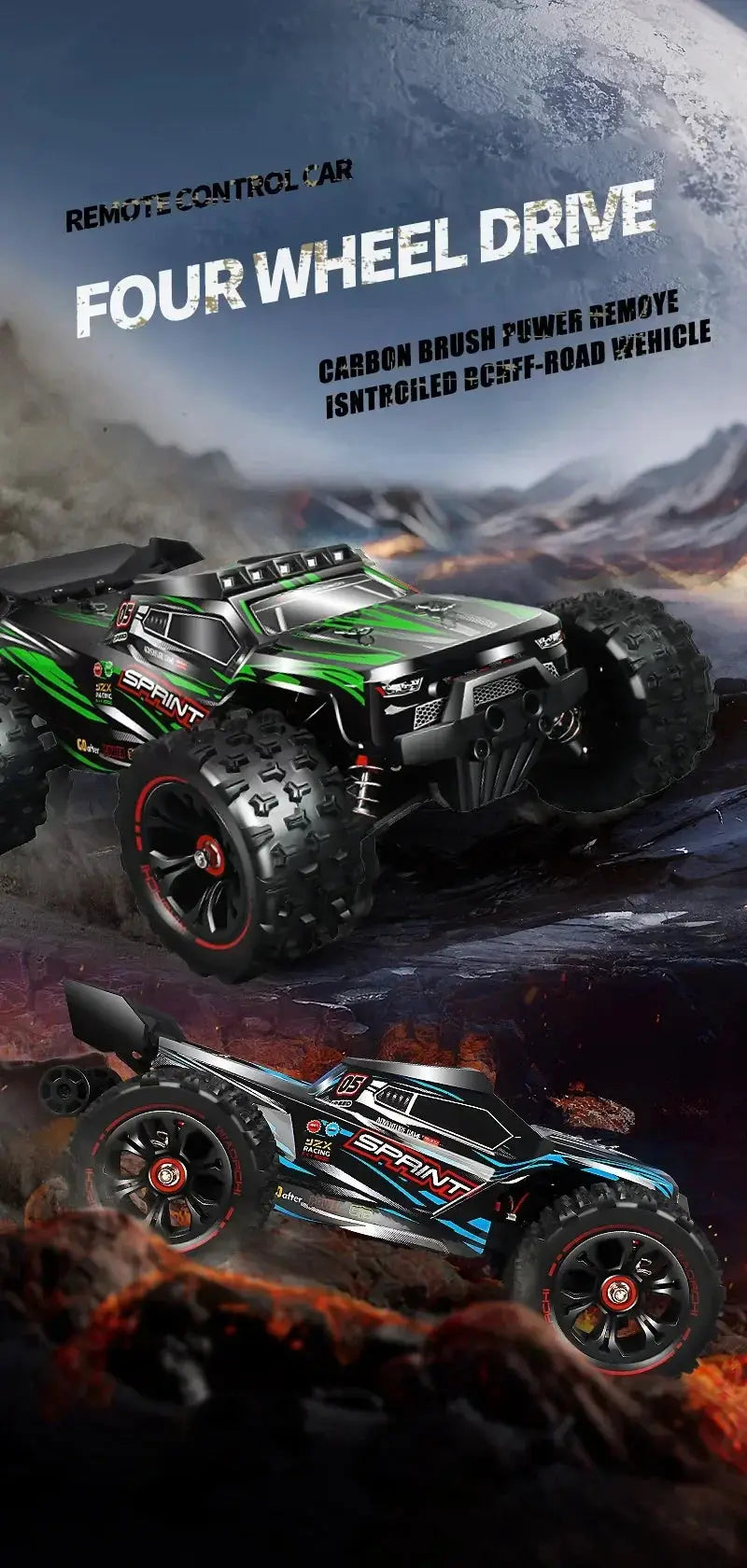 1:16 85KM/H Or 50KM/H 4WD RC Car With LED Remote Control Cars High Speed Drift Monster 4x4 Truck for Kids vs Wltoys 124017 Toys - Ai-TechWorld