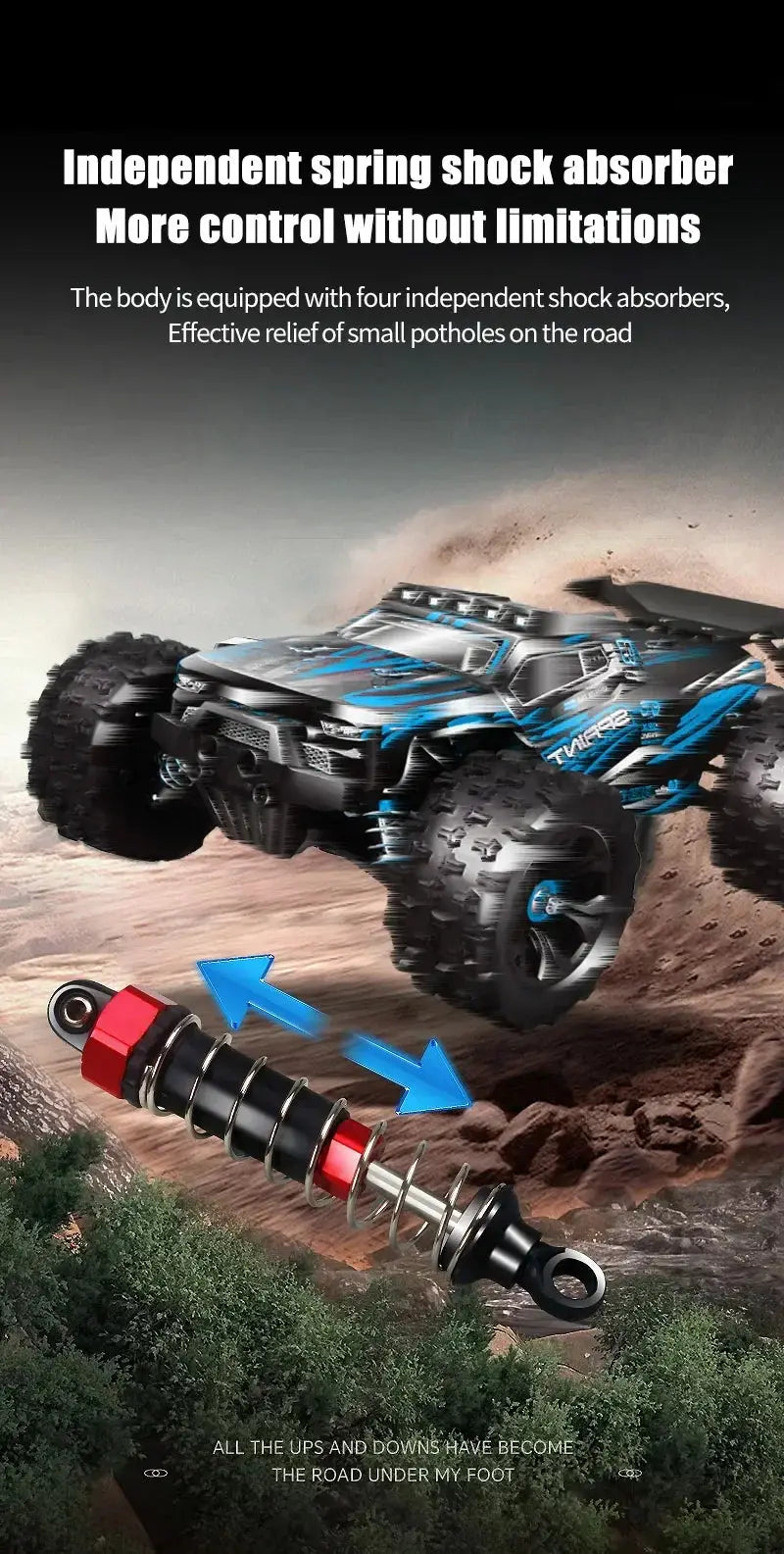 1:16 85KM/H Or 50KM/H 4WD RC Car With LED Remote Control Cars High Speed Drift Monster 4x4 Truck for Kids vs Wltoys 124017 Toys - Ai-TechWorld