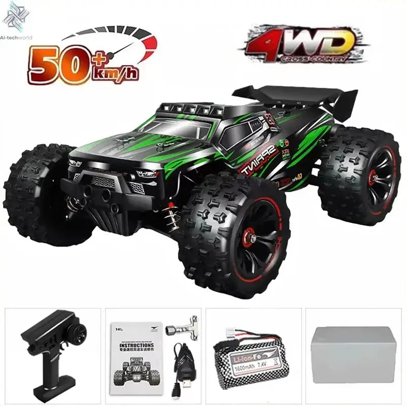 1:16 85KM/H Or 50KM/H 4WD RC Car With LED Remote Control Cars High Speed Drift Monster 4x4 Truck for Kids vs Wltoys 124017 Toys - Ai-TechWorld