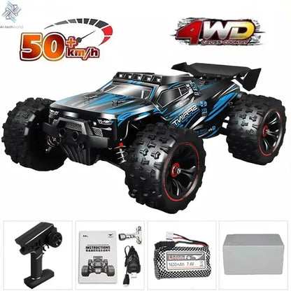 1:16 85KM/H Or 50KM/H 4WD RC Car With LED Remote Control Cars High Speed Drift Monster 4x4 Truck for Kids vs Wltoys 124017 Toys - Ai-TechWorld