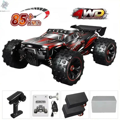 1:16 85KM/H Or 50KM/H 4WD RC Car With LED Remote Control Cars High Speed Drift Monster 4x4 Truck for Kids vs Wltoys 124017 Toys - Ai-TechWorld