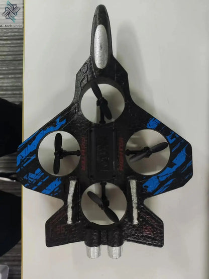 2.4G remote control fighter electric foam glider stunt tumbling UAV hovering helicopter with LED colorful lights aircraft model Ai-TechWorld 
