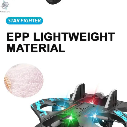 2.4G remote control fighter electric foam glider stunt tumbling UAV hovering helicopter with LED colorful lights aircraft model Ai-TechWorld 