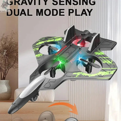 2.4G remote control fighter electric foam glider stunt tumbling UAV hovering helicopter with LED colorful lights aircraft model Ai-TechWorld 