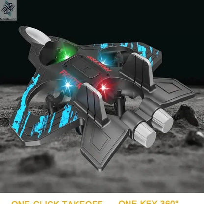 2.4G remote control fighter electric foam glider stunt tumbling UAV hovering helicopter with LED colorful lights aircraft model Ai-TechWorld 